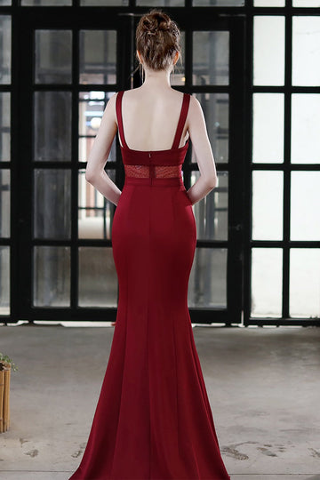 Robe formelle de bal longue sirène noire